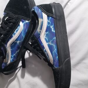Vans Kids Sneakers - Black and Blue Lightning